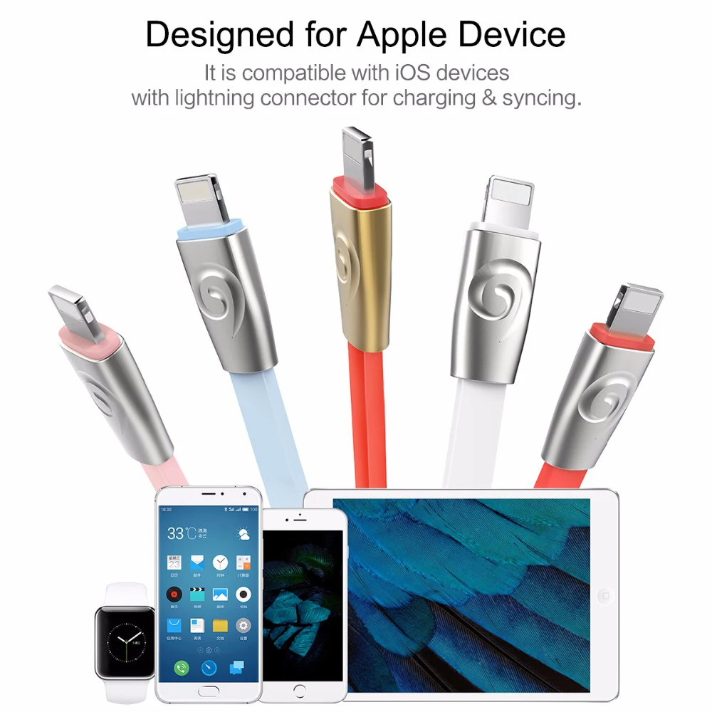 Кабель освещения для iPhone 6 ROCK 1 м Mascot USB кабель синхронизации данных X 7 8 6s Plus провод