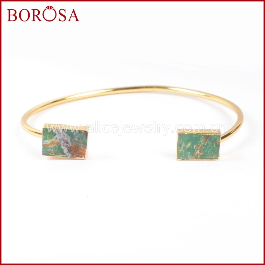 BOROSA 100% натуральный синий браслет на запястье с камнем Druzy ювелирные изделия