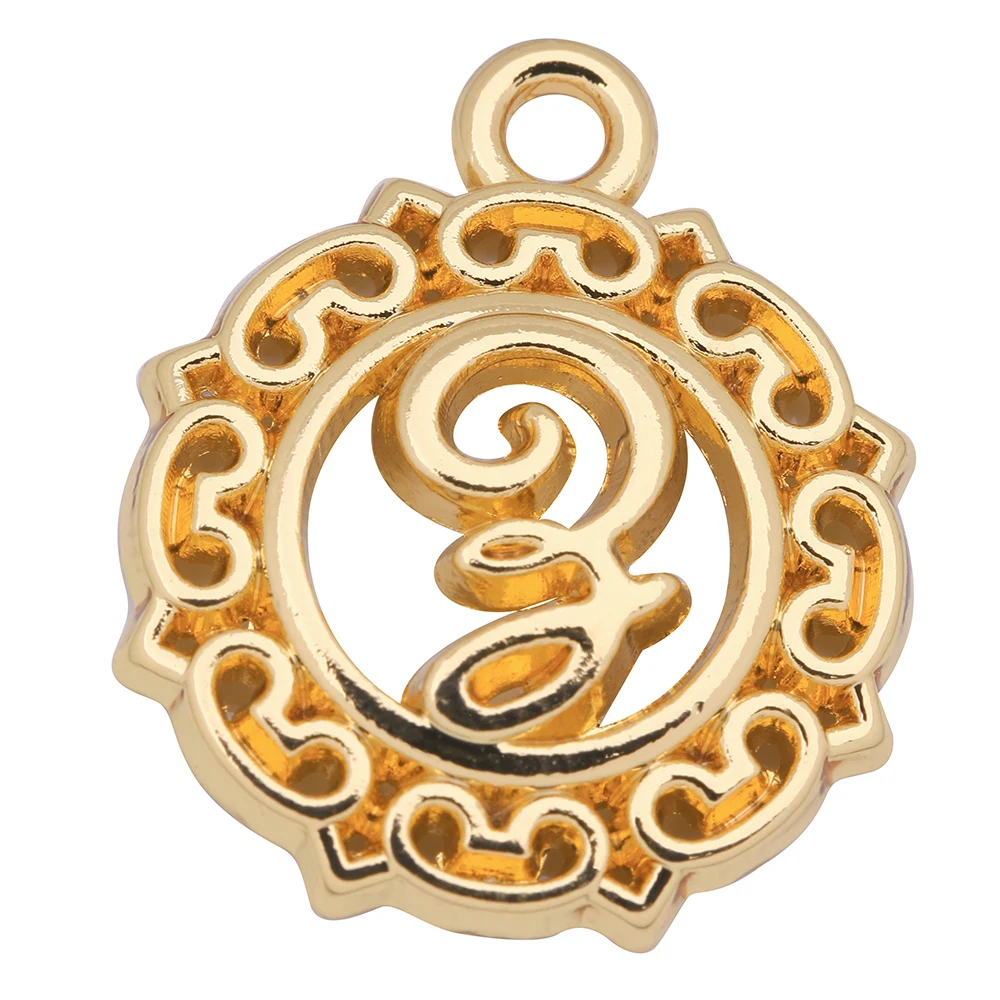 LIKGREAT Hollow Round Letter Charms for Jewelry Making Alphabet Name Pendant Fit Handmade Bracelet Necklace A B C D E F G H | Украшения и