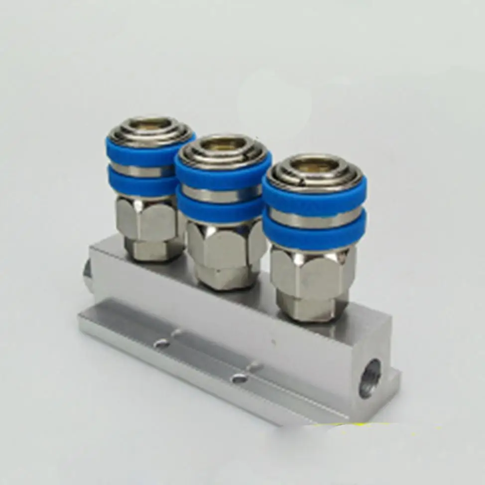 

3-сторонний сплошной алюминиевый Т-образный пневматический разветвитель с разъемом типа C