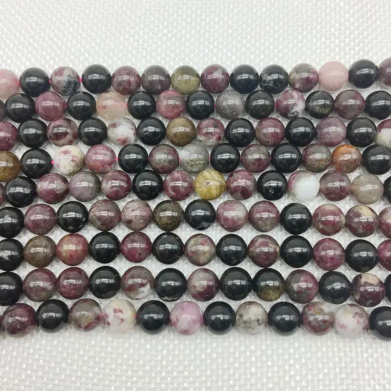 BEADZTALK из круглого натурального камня, бисер S, цветные турмалиновые бусины, чипы для изготовления ювелирных изделий DIY, 4-12 мм, круглые - Цвет: 10 mm round
