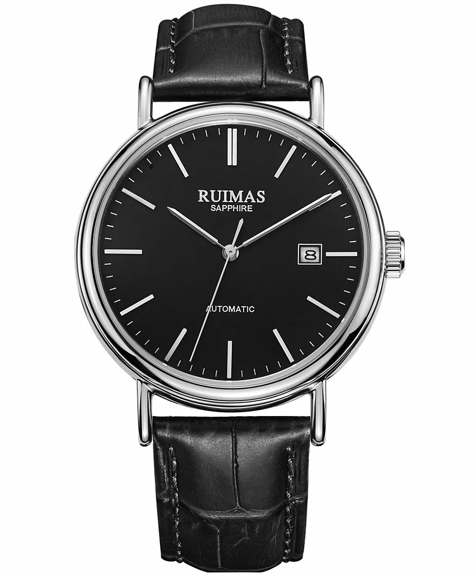 Reloj Hombre мужские автоматические Роскошные сапфировые классические часы Механические Мужские Простые RUIMAS мужские деловые наручные часы