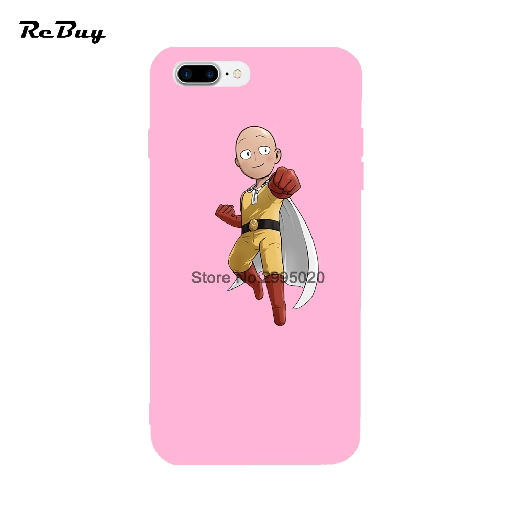 One Punch Man For iPhone Case 6 6S 7 8 X Plus Soft TPU Colorful Back Cover Cases 4.7/5.5 Inch |