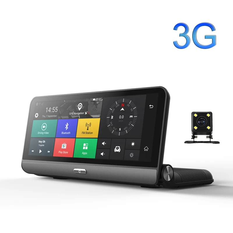 3G Автомобильный видеорегистратор ANSTAR, камера 8 дюймов, 3G/4G, Android 5,1, FHD, 1080 P, wifi, видео регистратор, FM, gps, мониторинг парковки, двойной объектив, видеорегистратор - Название цвета: 3G