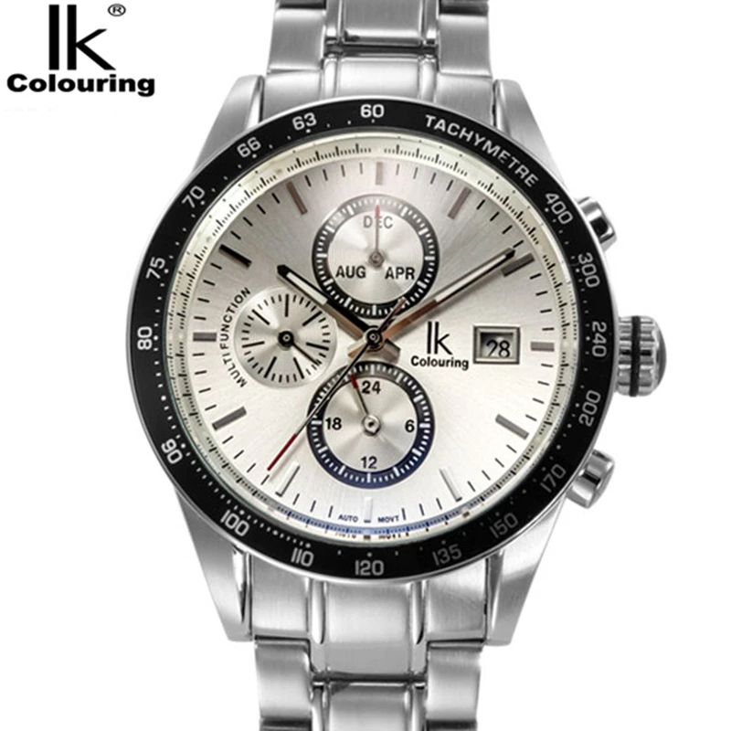 IK цветные полностью стальные автоматические механические часы высокого