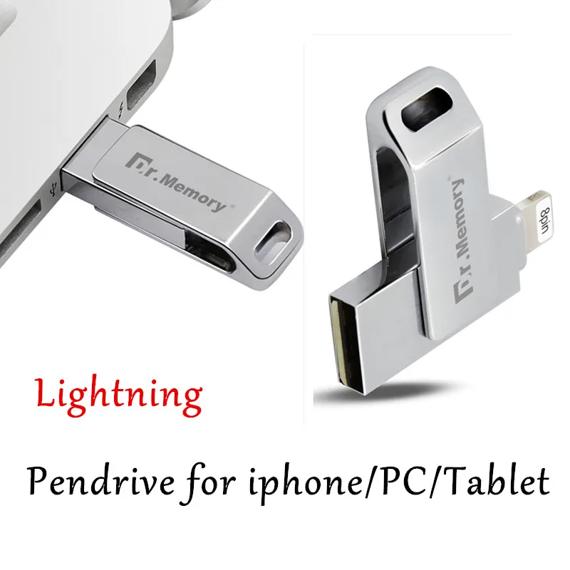 Dr. Памяти 2 в 1 флеш-накопитель для Apple ipad iphone 6s 6 plus usb флеш-накопитель объемом 64Гб флэш-накопитель зашифрованные высокая скорость 64G 128g u диск