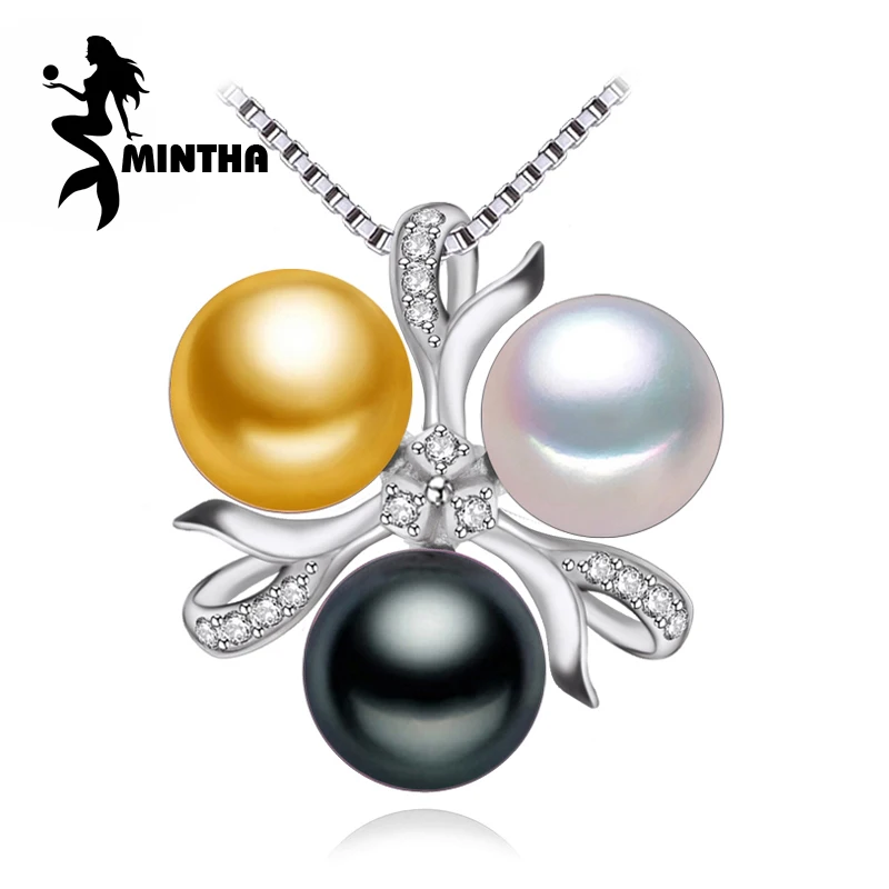 Женское жемчужное ожерелье MINTHA белое/черное/золотое с подвеской на AliExpress 2017|necklace