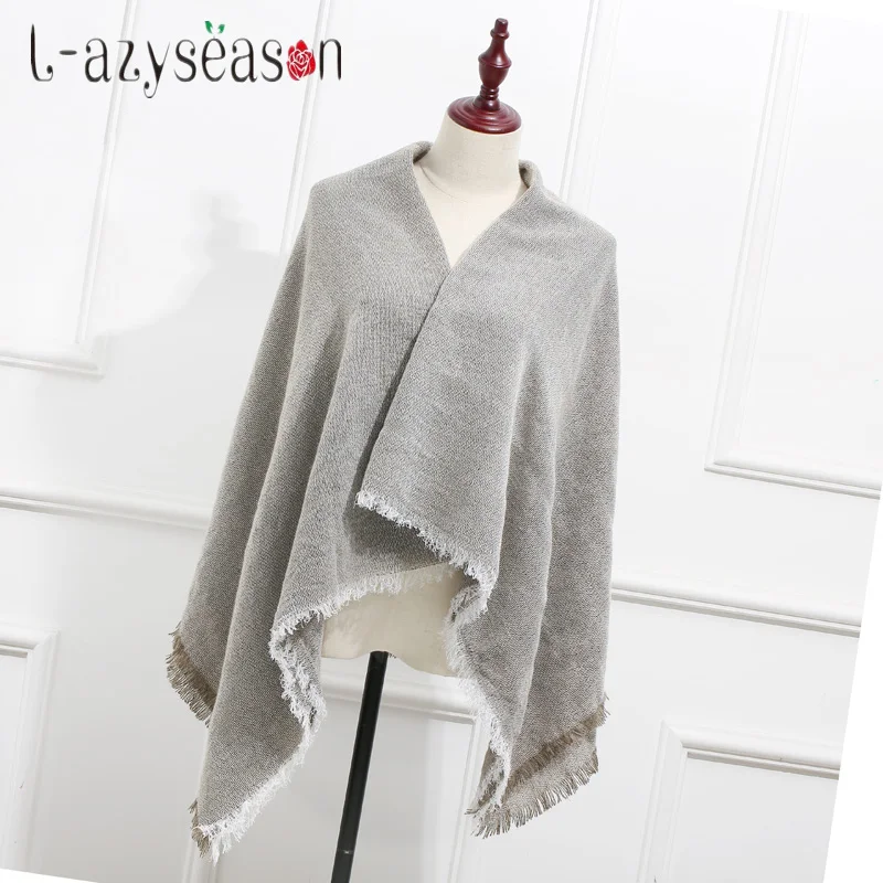 Новые зимние шарфы Для женщин écharpe теплые мягкие square blanket scarf большой платок