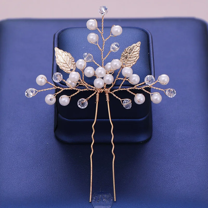 Женские светильник лые золотые шпильки для волос свадебной головной части |