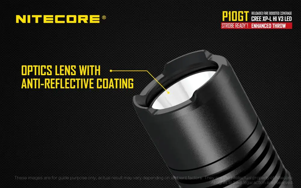 Бесплатная доставка Nitecore Точная серия P10GT 900Lm CREE XPL HI V3 светодиодный тактический
