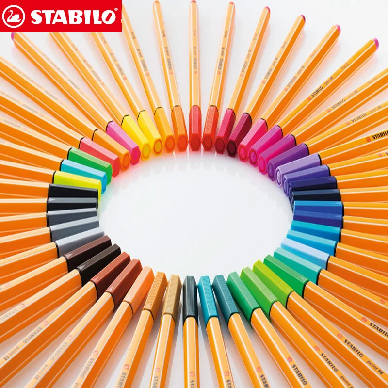 25 шт. STABILO Point 88 Fineliner волоконная ручка художественный маркер 0,4 мм фетровый наконечник для набросков аниме художественная иллюстрация технические ручки для рисования