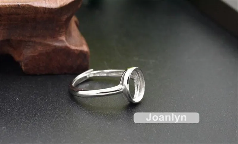 

Joanlyn Ring Blank for 7x9mm/8x10mm Oval Cabochons White Gold Plated 925 Silver Adjustable Band Ring Base JZ350