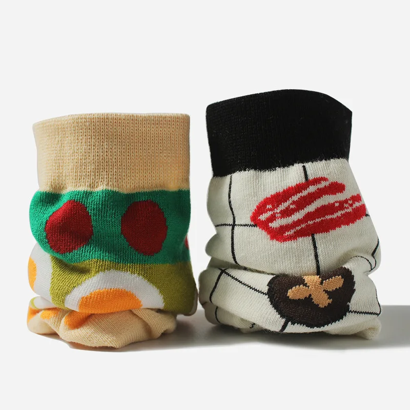 Креативные носки для женщин хлопковые с принтом суши удобные мультипликационным