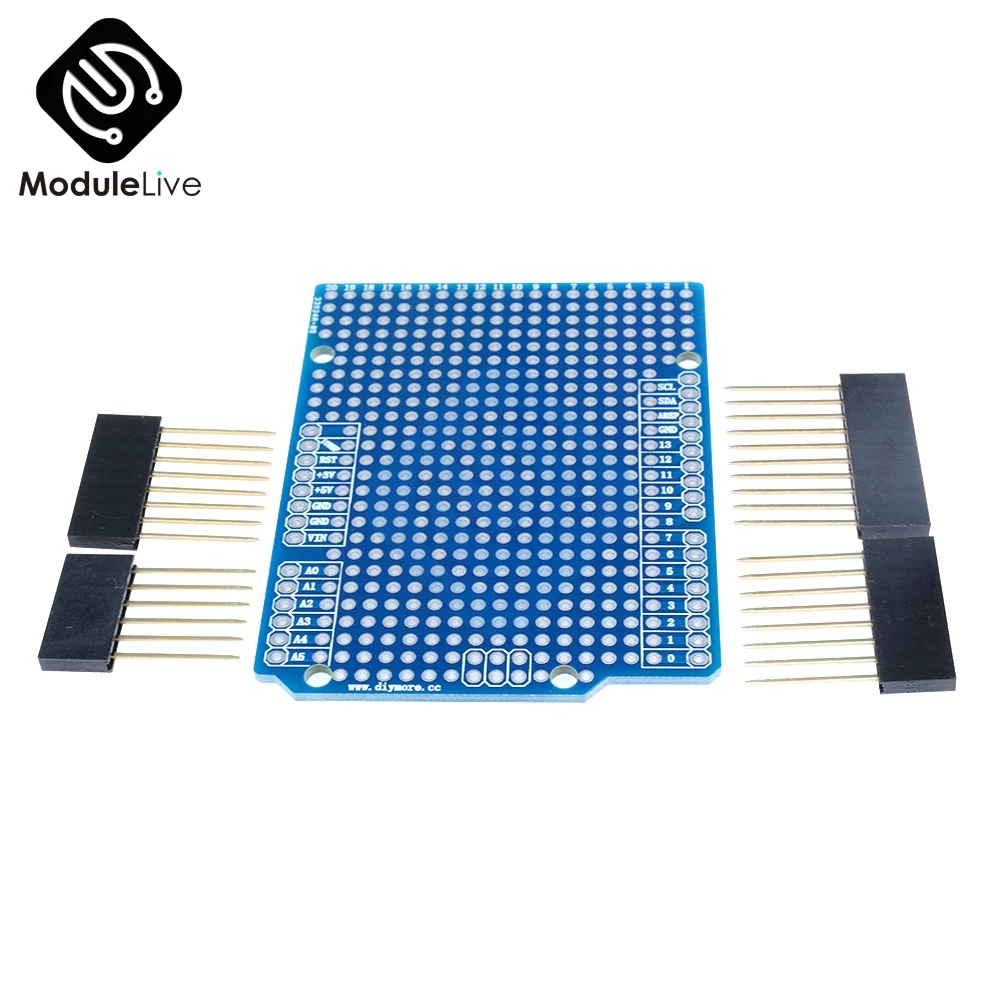 Один прототип печатной платы для Arduino UNO R3 ATMEGA328P щит макетная плата Protoshield DIY FR-4 2,54 мм шаг 2 мм Шаг отверстия