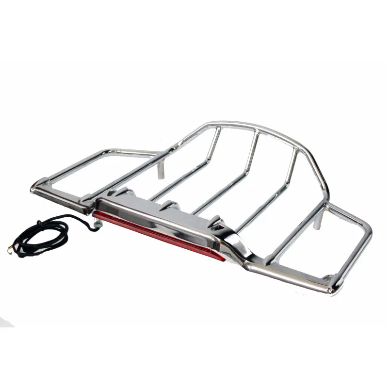 

Chrome Motorcycle LED Air Wing Tour Pak Pack Trunk Luggage Rack For Harley Road King Glide 1993-2013