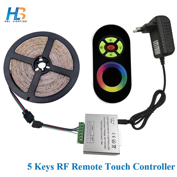RGB Светодиодная лента светильник SMD2835 5 м 10 м гибкая светодиодная лента RGB Светодиодная лента 15 м 20 м RGB Светодиодная лента IP20 IP65+ пульт дистанционного управления+ DC 12 В адаптер Комплект - Испускаемый цвет: rF Remote Controller