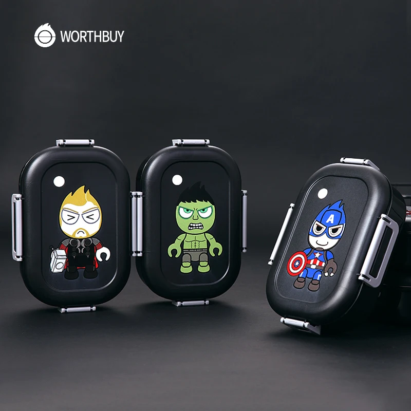 WORTHBUY милые коробка для обедов с мультипликацией детей японский 304 Нержавеющая