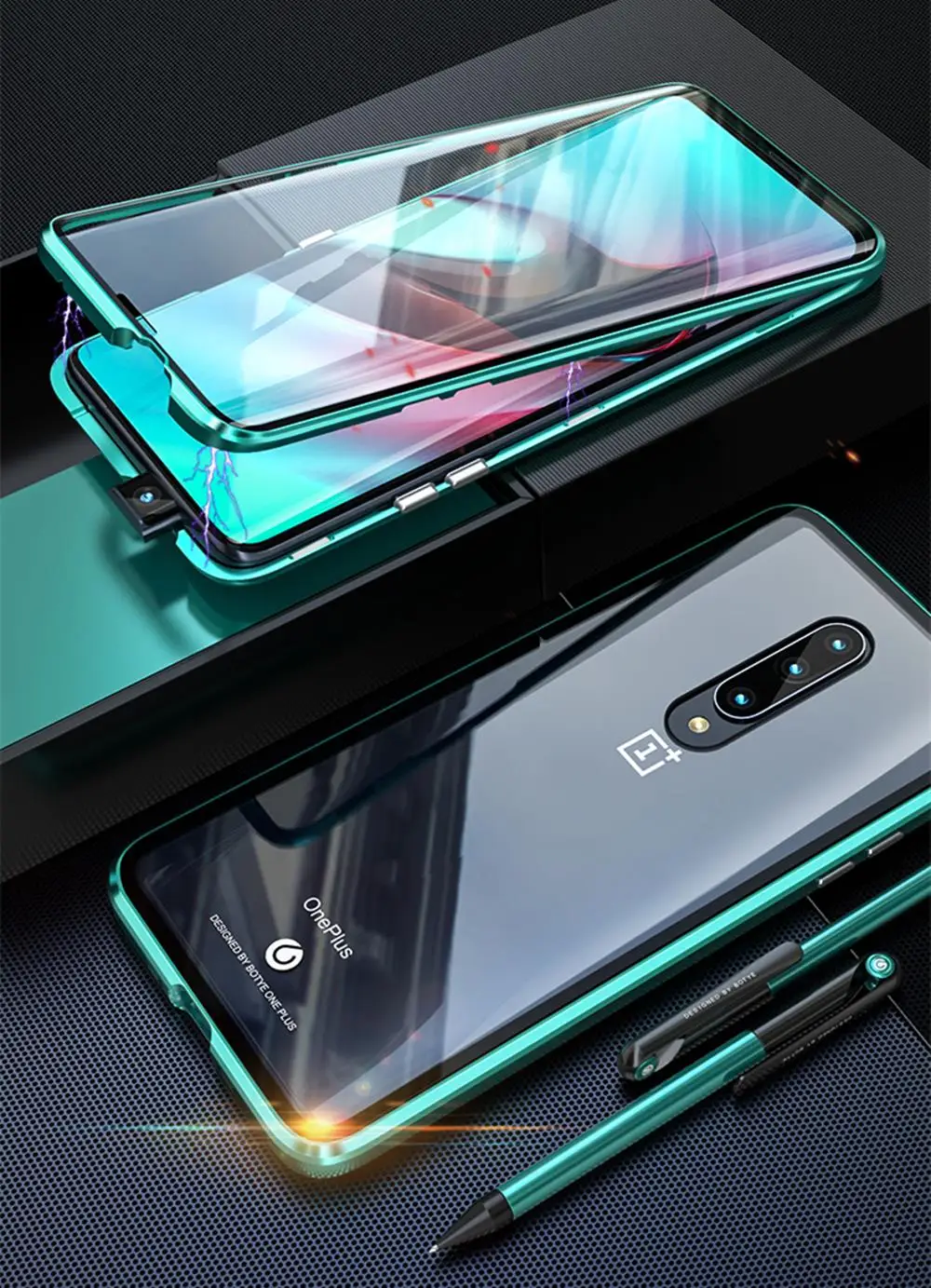 Магнитный адсорбционный металлический чехол для телефона Oneplus 7 Pro 1 Plus 6 One plus 6T 7 двухсторонний Магнитный чехол из закаленного стекла