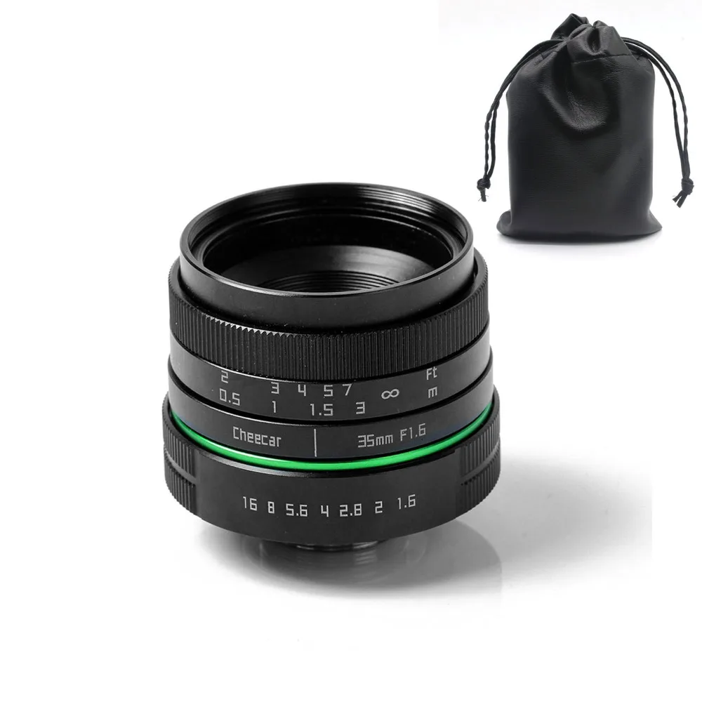 Новый зеленый круг 35 мм APS-C объектив камеры видеонаблюдения для Sony NEX NEX-6 NEX-5R NEX-F3 с