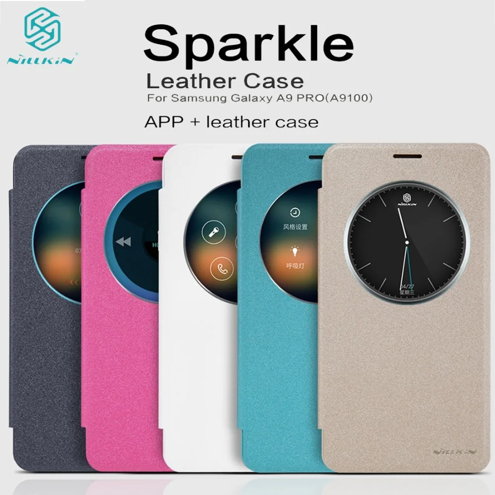 NILLKIN ИСКРА Case для Samsung Galaxy A9 Pro A910 Флип Кожаный Вызова Дисплей Окно Wake up задняя