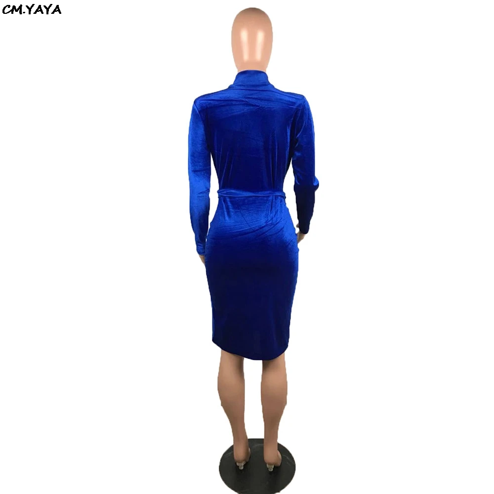 Женское Бархатное облегающее платье средней длины на молнии с высокой талией и