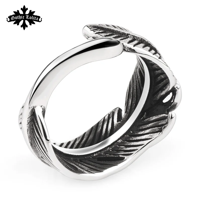 Панк перо индекс Открытое кольцо для унисекс рок-н-ролл модное мужское ювелирное