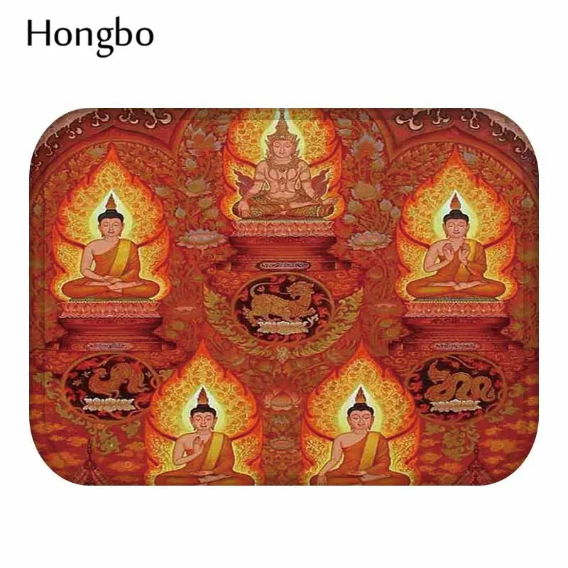 Hongbo Будда статуя Коврик для двери узор Декоративный Коврик Нескользящие двери впитывающие коврики коврик для ванной комнаты