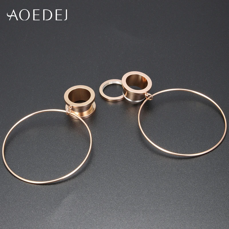 Шнек AOEDEJ 316l из хирургической стали туннели для ушей с большим круглым двойным