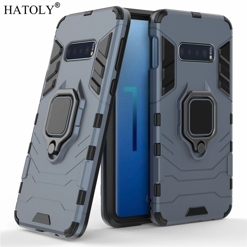 HATOLY For Samsung Galaxy S10e Case Cover Magnetic Suction Ring Bracket Cases Silicone Hard Armor Back for | Мобильные телефоны и