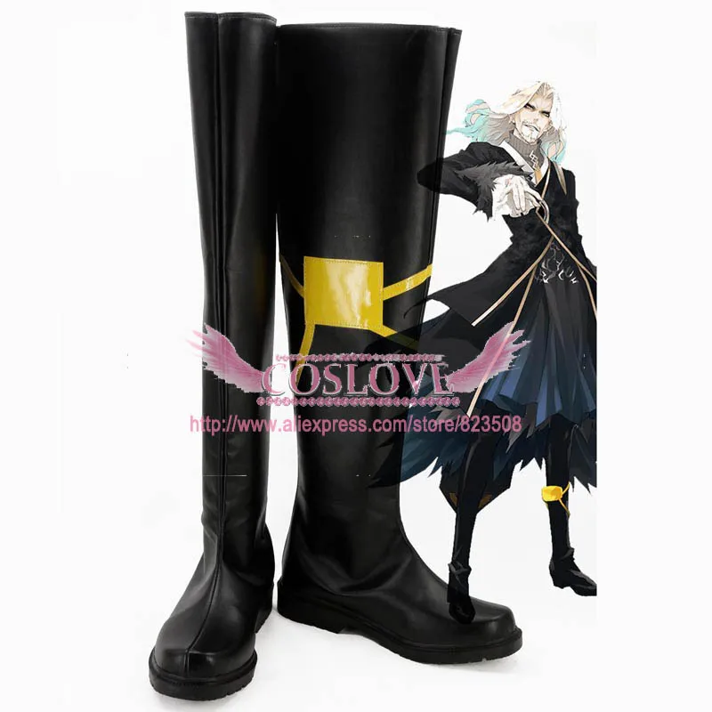 Черные сапоги для косплея Vlad III Fate Apocrypha Lancer of Black вечеринки на Хэллоуин и