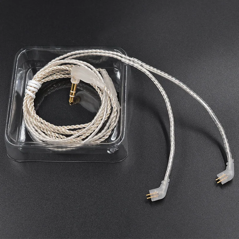 RUKZ ZST/ZSR/ES3/ED12/ZS5 Upgrade Earphone Sterling Silver Cable Detachable Audio Cord 3.5mm 3-pole Jack 1.2m/47in Core 14*4+45 |