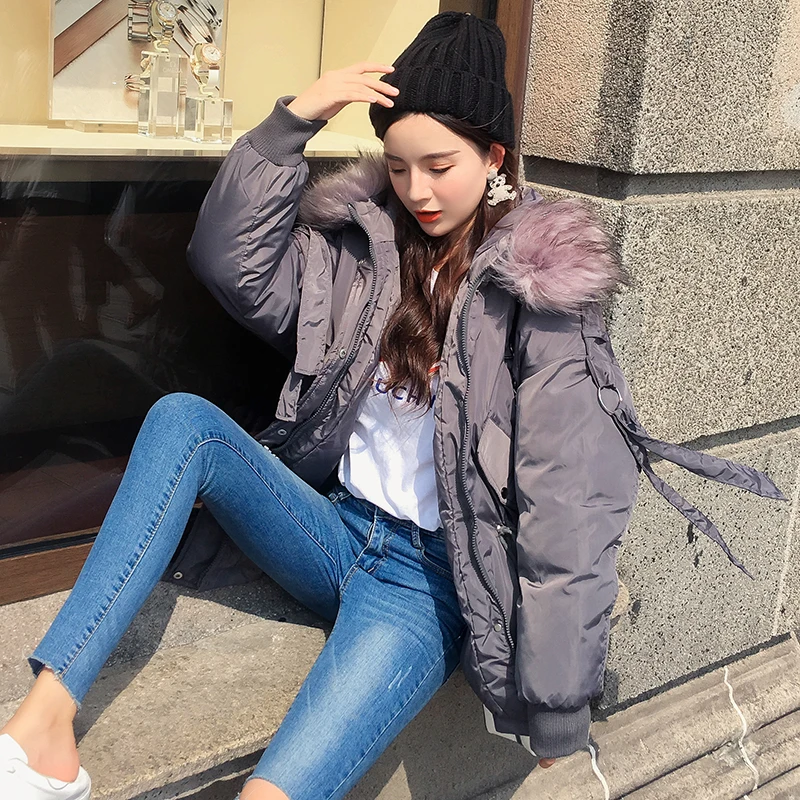 2018 новый зимний пуховик для женщин парка свободная талия дамы подпушка хлопок