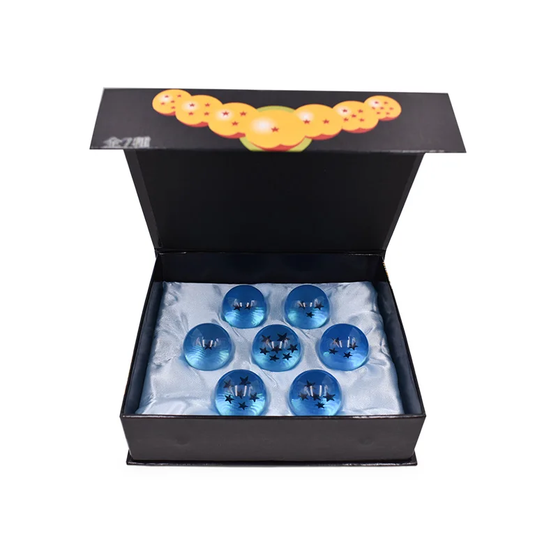 3.5 cm blue with box 4 стиля 7 шт./компл. аниме Жемчуг дракона 7 звезд хрустальные шары 2,7 см/3,5 см/4,3 см/5,7 см Драконий шар ПВХ модель игрушки для детей - Цвет: 3.5 cm blue with box