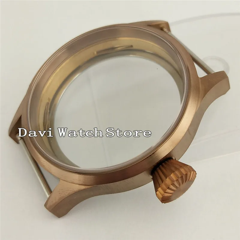 

43mm Copper Stainless Steel Watch Case fit eta 6497 6498 Seagull ST36 Movement A739