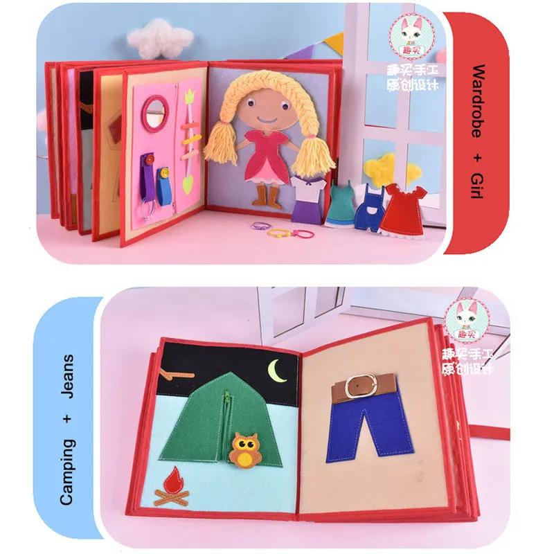 DIY High Quality My First Book 22 Pages For Baby Early Learning Toys Felt Quiet Book Special Gift Mom Handmade Felt DIY Package