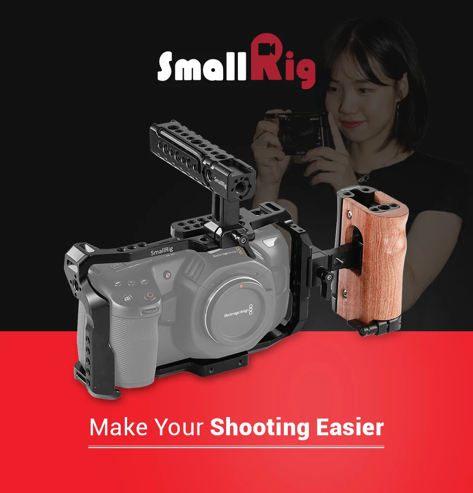 SmallRig BMPCC 4K камера клетка комплект для Blackmagic Дизайн Карманный кинотеатр камера 4K поставляется с клеткой+ верхняя ручка+ Боковая ручка