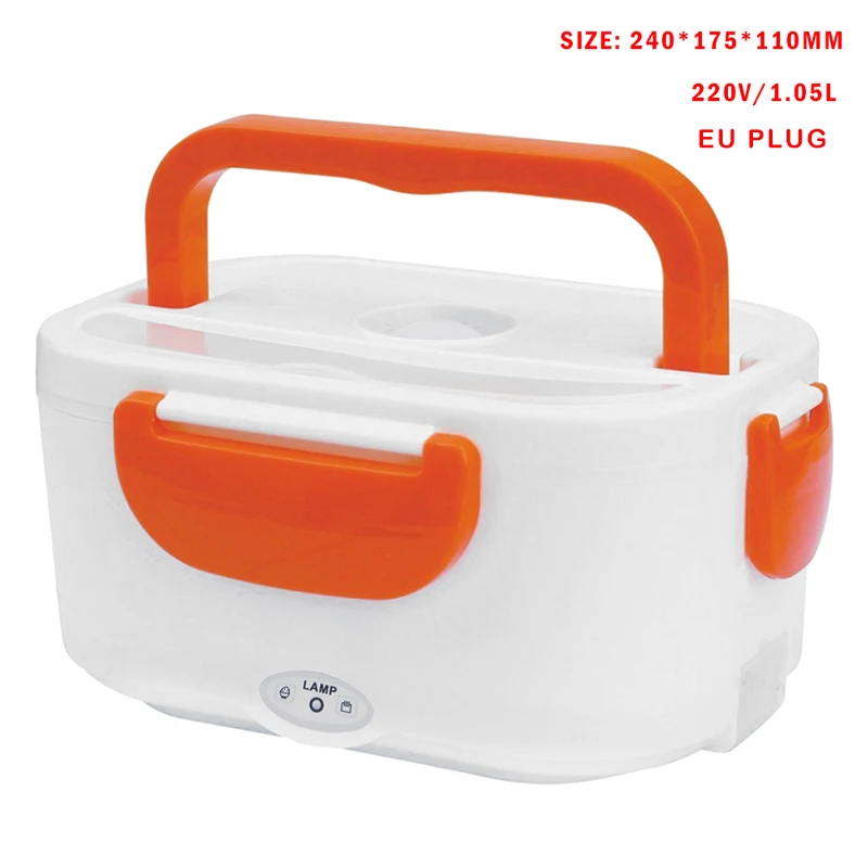 220V Orange EU 220 л в 40 Вт портативный Электрический Ланч-бокс пищевой Bento Ланч-бокс нагревательный контейнер подогреватель пищи для детей EU US GB вилка - Цвет: 220V Orange EU