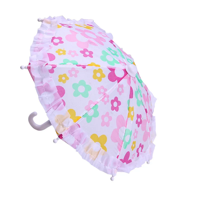 28*22 см белый цветочный узор зонтик подходит 18 дюймов American Girl Doll DIY Boneca аксессуары