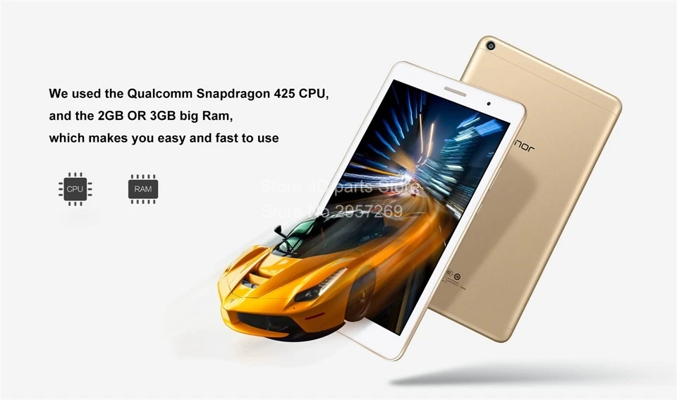 HUAWEI MediaPad T3 8 Honor Play планшет 2 8 дюймов LTE/wifi Qualcomm Snapdragon 425 2 Гб Ram 16 Гб rom 4800 МП мАч глобальная rom