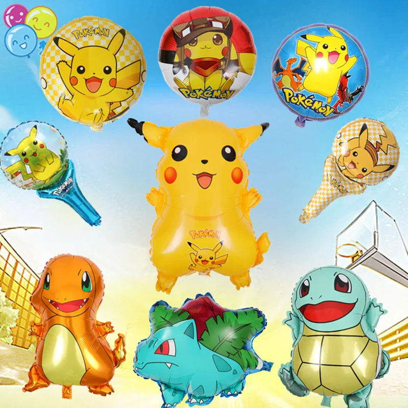2 шт многоразовые игрушки Pokemon мультфильм воздушный шар + надувной Пикачу