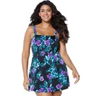 Размера плюс купальный костюм женский купальный костюм регулируемые бретельки купальный костюм с нижней частью большой размер купальный костюм пуш-ап юбка для плавания XL-4XL