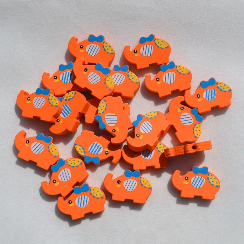 40 шт./лот детские ювелирные изделия Мультяшные деревянные бусины с принтом