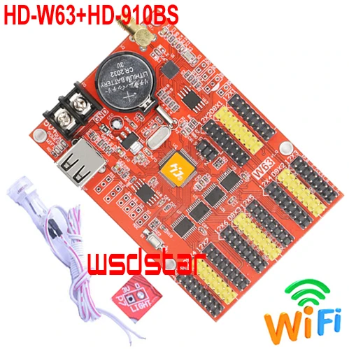 HD W63 + 910BS датчик яркости 4 * HUB08 8 HUB12 1024*128 USB & WIFI одноцветная и Двухцветная