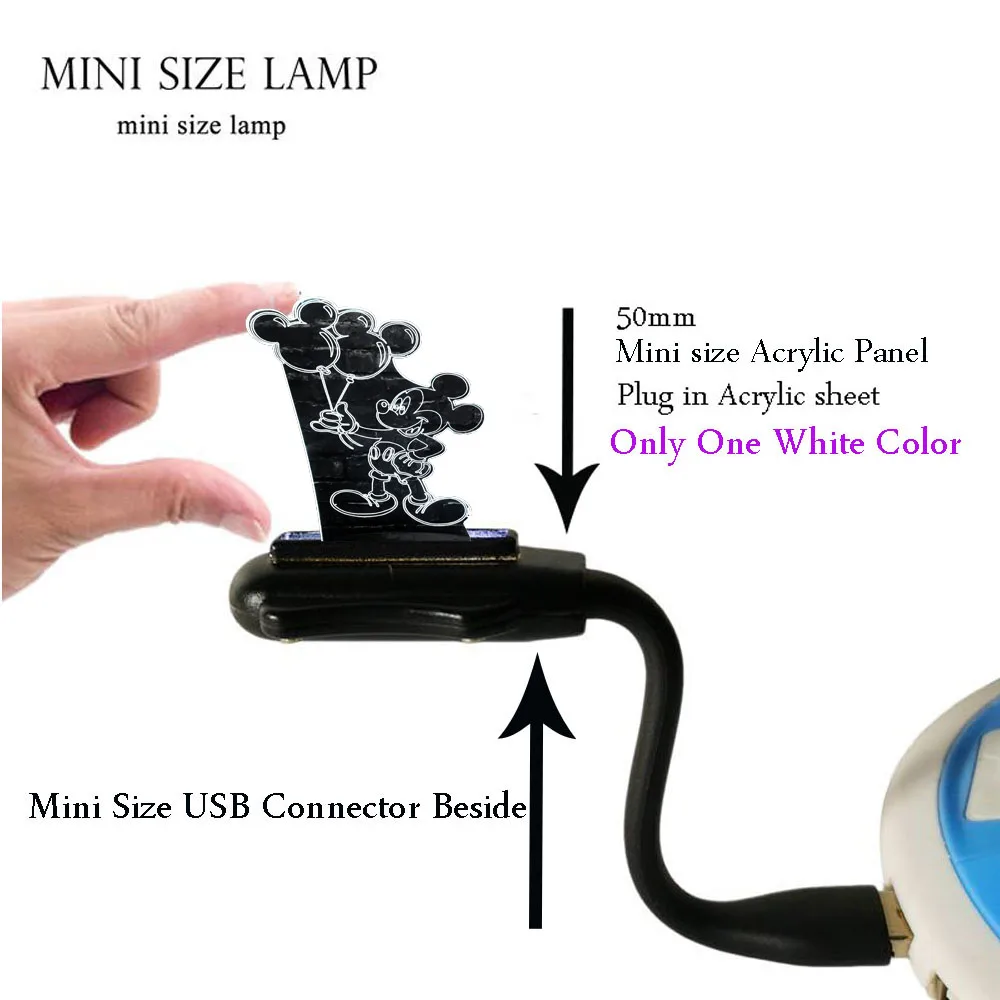 Мультфильм ночник 3D акриловый Блеск RGB Шар Микки мышь светодиодный Charge USB зарядка Иллюзия Декор настроение стол Лава подарок для детей