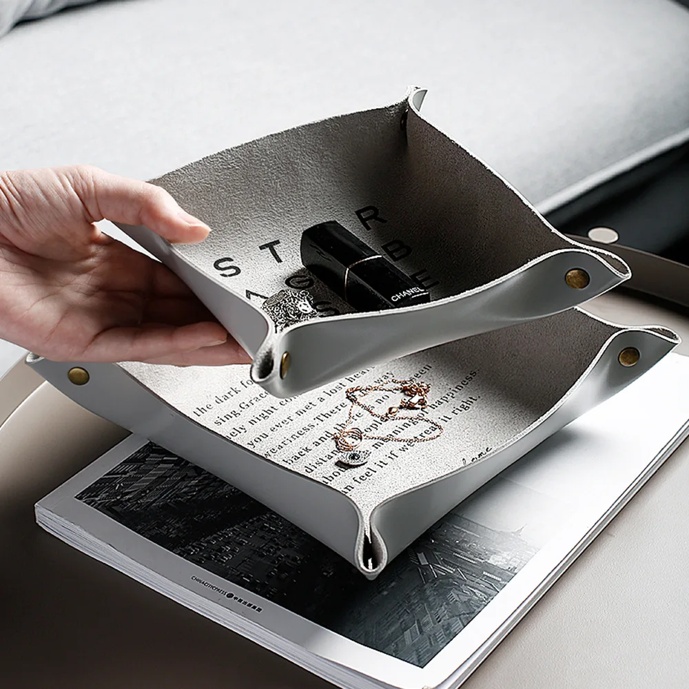 Корзина для косметики из искусственной кожи с буквенным принтом в скандинавском