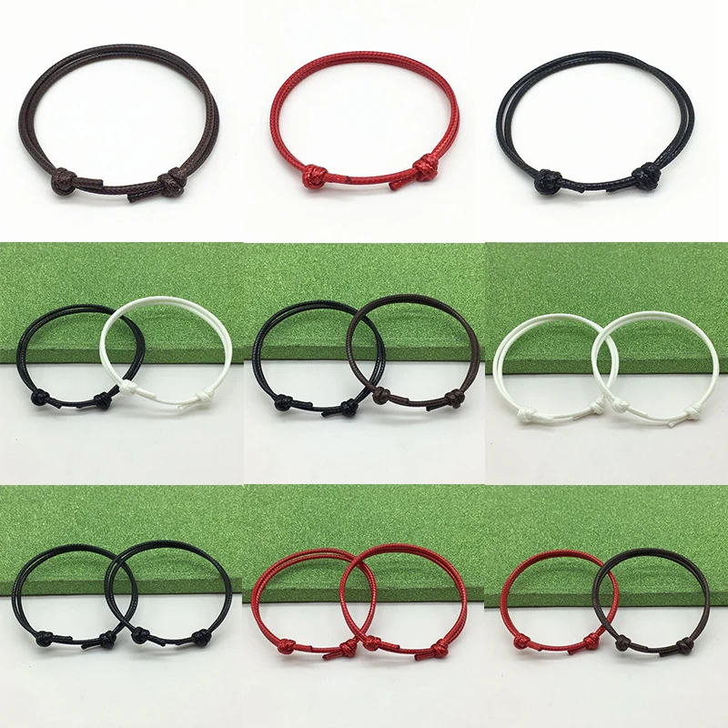 

Hot 2PCS/Set Simple Handmade Anklets Adjustable Rope Lucky Ankle Bracelet Foot Jewelry for Women Men Couple Anklets Chain