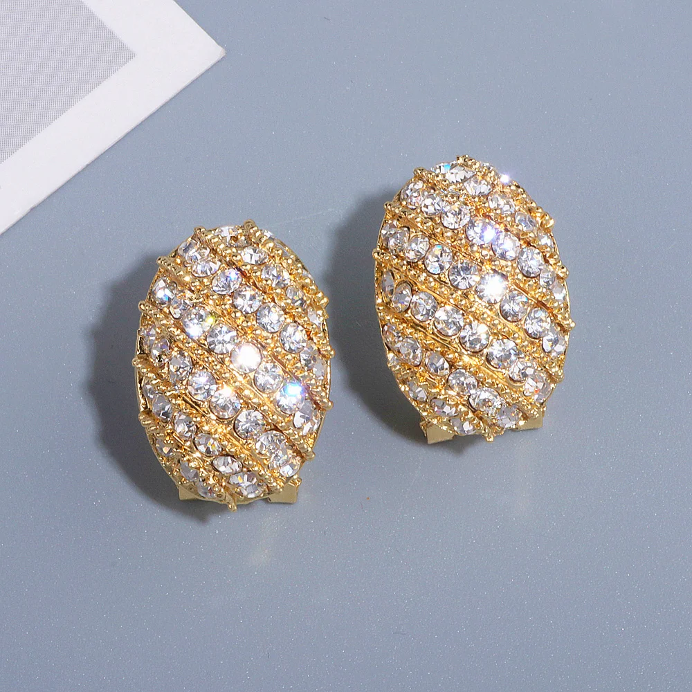 Женские серьги гвоздики с блестящими стразами модные для невесты ювелирные