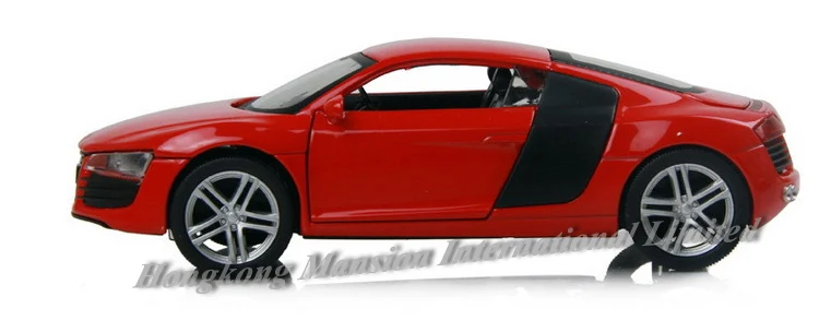 1:32 Масштаб литая под давлением металлическая модель автомобиля для Audi R8 Роскошная Коллекционная модель вытяжной игрушки автомобиль со звуком и светильник