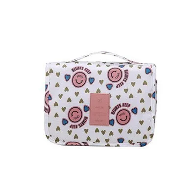 Pink smiley face Косметичка из полиэстера SNUGUG, косметичка для ванной комнаты, сумка для макияжа, органайзер, нейтральная косметичка, красивый чехол, сумка для туалетных принадлежностей - Цвет: Pink smiley face