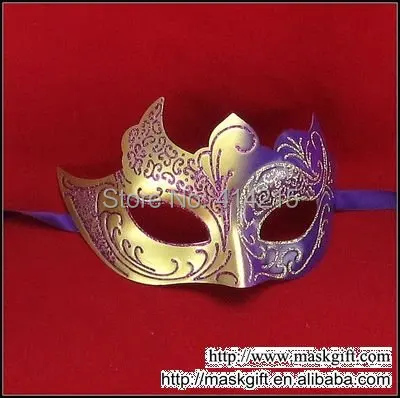 2016 фиолетовые золотые полулицевые маски для вечеринки маскарада 100% ручная